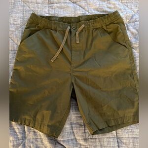 PrAna Men’s Double Peak Army Green Short sz L Athletic Golf Trail Hiking Fishing